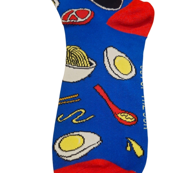 Source Unknown Casual Socks Blue and Red Ramen Design NWOT One Size - Picture 4 of 4